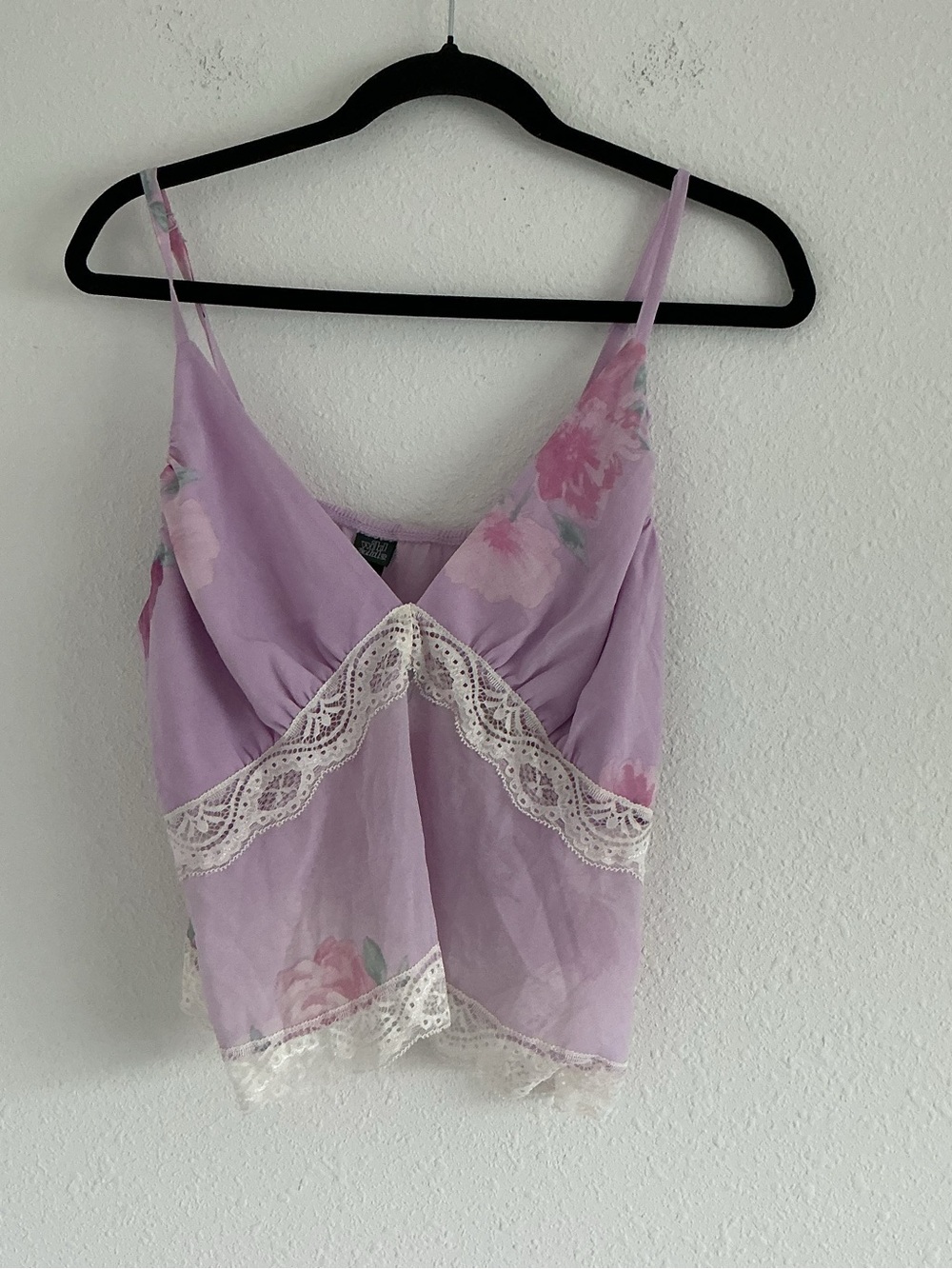 wild fable Lilac Floral Lace-Trim Camisole